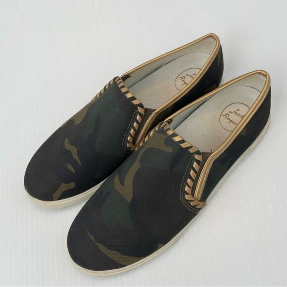 Jack Rogers camo sneakers with gold colored trim size 8 - Picture 3 of 10